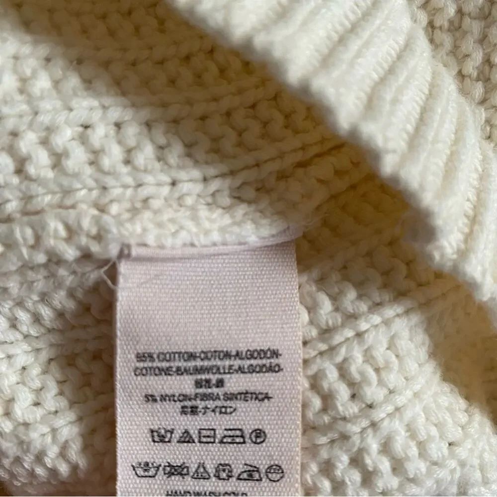 Free People Keep It Simple Cowl Neck Ivory Cream Sweater size XS